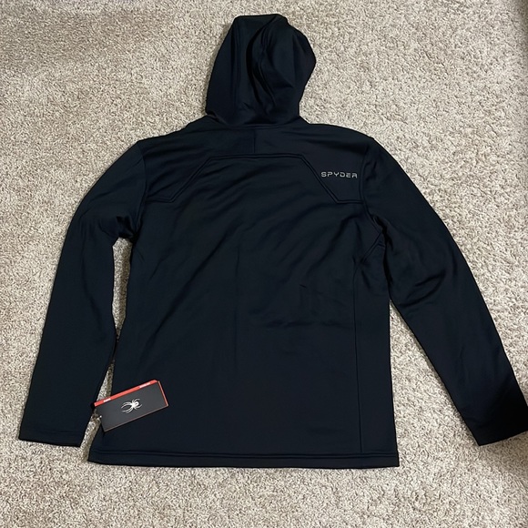 NWT Spyder Men's Chambers Full Zip Hard Face Tech Fleece Size XL (Black/Red) - Picture 7 of 10